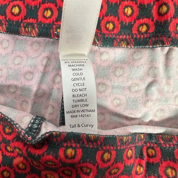 LuLaRoe Black Red Yellow Circles Pattern Polka Dots Leggings Tall & Curvy TC - Picture 4 of 5